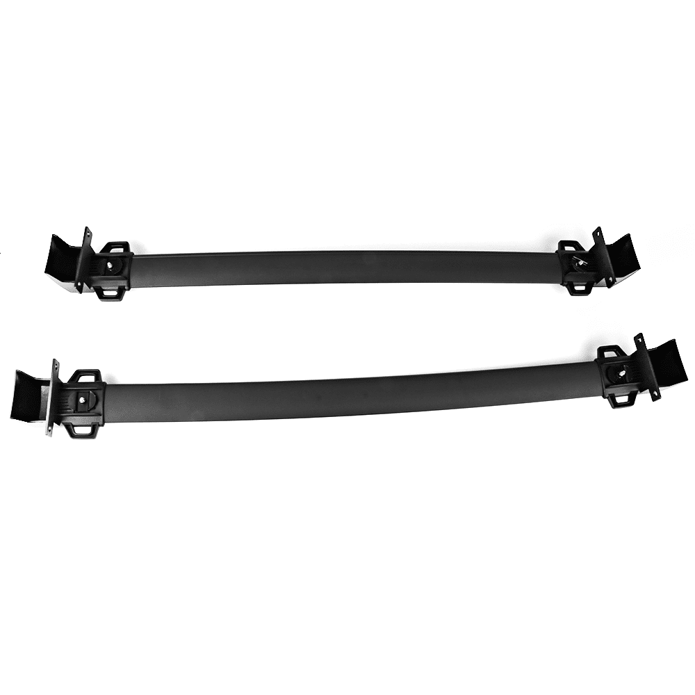 Ikon Motorsports Compatible with 17-23 Jeep Compass Factory Style Top Roof Rack Cross Bar Pair Black