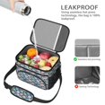 thumbnail image 4 of Dinosaur and Speech Bubble Gray Insulated Lunch Box for Women Men, Medium Leakproof Cooler Bag with Adjustable Strap, 10"x6.7"x8", 4 of 6