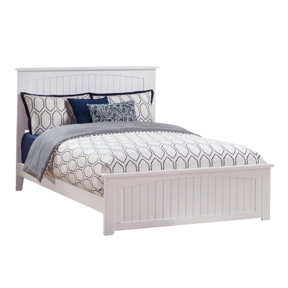 AFI Nantucket Queen Wood Platform Bed with Cottage Headboard & Footboard, White