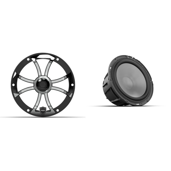 Wet Sounds REVO 8 FA S4 V3 - REVO Series 8" Free Air 4 Ohm V3 Subwoofer and Wet Sounds REVO 8 FA XS-B-SS GRILLE V3 - Black & Stainless XS Style Grille for REVO 8 Subwoofers