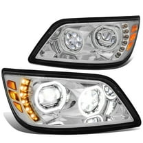 DNA Motoring For 06-17 Hino 268 258 238 185 165 Full LED Sequential Signal Projector Headlight Lamps Chrome