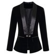 thumbnail image 2 of Chaqueta tipo blazer de terciopelo de manga larga para mujer, 2 of 3