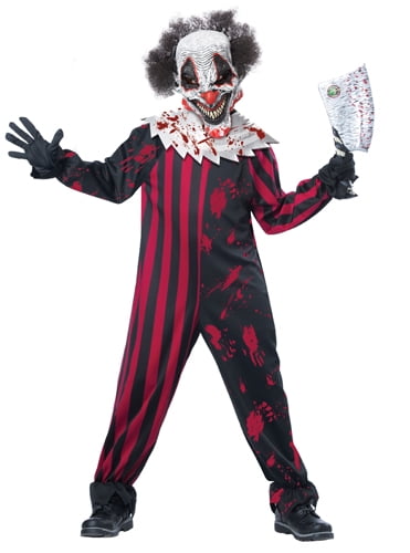 Child Jester Evil Costume Halloween Boys Horror Scary Clown Fancy Dress Outfit 