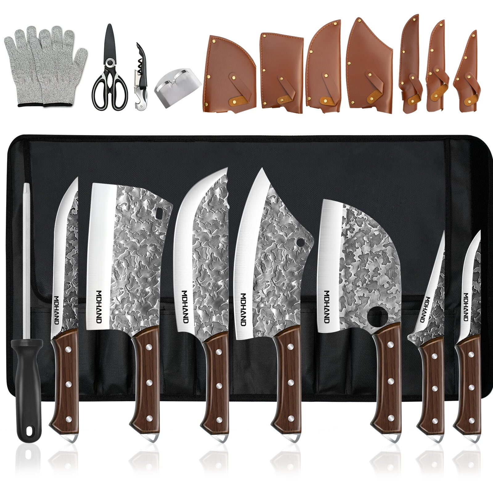 MDHAND Knife Set, 14pcs Japanese Knife Set, Premium German Stainless Steel Kitchen Knife Set
