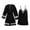 zb-Black, variant on Hvyesh 2PCS Women Lace Trim Nightgown and Robe Set for Women Soft Velvet Bathrobe Cute Bride Nigthgowns
