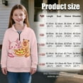 thumbnail image 7 of Uourmeti Pizza Capybara Axolotl Print Kids Half Zipper Sweatshirts Fall Winter Pullover Long Sleeve Lightweight Comfy Casual Loose Top for School Boys Girls Size 9-10, 7 of 7