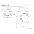 thumbnail image 4 of Kingston Brass Naples Two Handle 4" Centerset Lavatory Faucet with Retail Pop-up, 4 of 6
