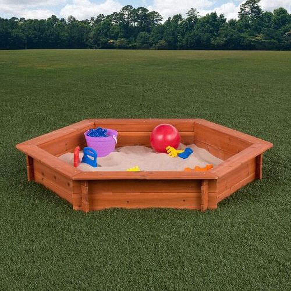 Creative Cedar Designs Hexagon Wooden Sandbox 5' x 4'