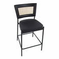 thumbnail image 5 of Rattan Tania Contemporary Counter Stool In Black Metal, Black Faux Leather, And Rattan Back - Set Of 2, 5 of 7