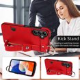 thumbnail image 2 of Allytech Wallet Case for Samsung Galaxy A14 5G, [Card Slot] [Ring Buckle] [Adjustable Wristband with Snap Buckles] Premium PU Leather Kickstand Shockproof Case Cover for Women Men - Red, 2 of 10