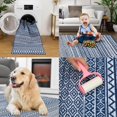 thumbnail image 7 of Modern Geometric Round Rug 4 Ft Small Non-Slip Washable Rug Low Pile No-Shedding Throw Rugs Grey Indoor Carpet Nursery Entryway Foyer Navy, 7 of 7