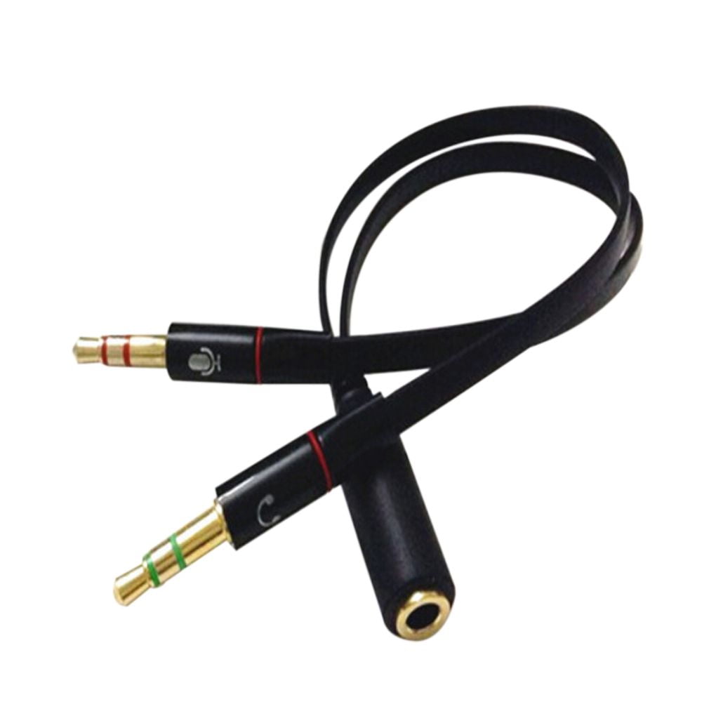 Headphone Mic Audio Y Splitter Cable Female To Dual Male