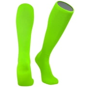 Allsport Knee High Socks - Moisture Wicking Athletic Tube Socks with Arch and Ankle Support (Neon Green, S)