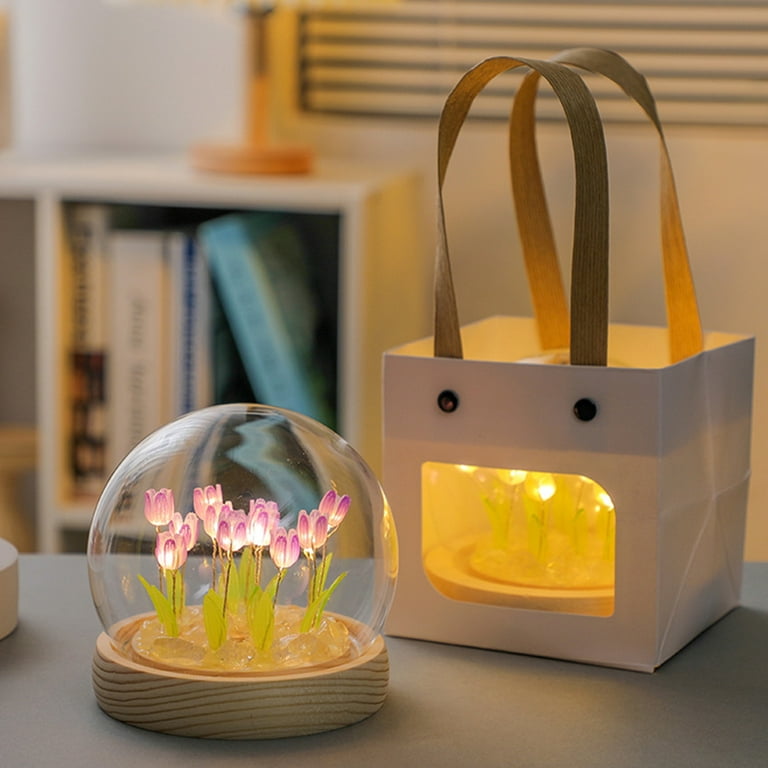 Tulip Nacht Licht DIY Led Tisch Lampe Simulation Blume Atmosphäre Nacht  Schreibtisch Lampe für Schlafzimmer Decor Freundin Geschenk - AliExpress
