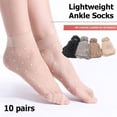 thumbnail image 5 of QENASHAING Sheer Polka Dot Ankle Socks, 10-Pair Pack, Breathable Thin Design for All-Day Comfort, Perfect for Work, Casual Wear, and Everyday Outfits, 5 of 8