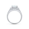 thumbnail image 5 of Oval Cut Moissanite Lab Created Diamond Halo Engagement Promise Ring For Women In 14K White Gold Over Sterling Silver(VVS1 Clarity,G-H Color,3 Cttw)-5, 5 of 7