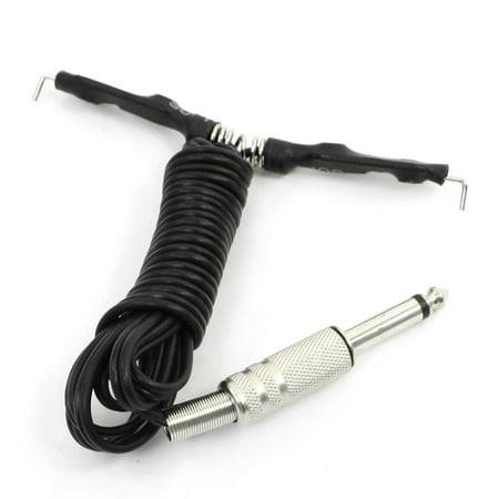 Unique Bargains Tattoo Clip Cord Adapter Phono Plug 5.6Ft Black for Machine Gun Power Supply