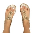 thumbnail image 4 of XINSHIDE Sandals For Female Elastic Ankle Strap Casual Bohemian Beach Shoes Fashion Crystal Floral Casual Shoes Open Toe Wedges Sandals Flip Flops Fashion Shoes, 4 of 9