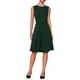 thumbnail image 2 of Vestido sin mangas para mujer INSPIRE CHIC con cremallera, cinturón y corte acampanado, vestido midi para el trabajo, color verde oscuro, 2 of 5