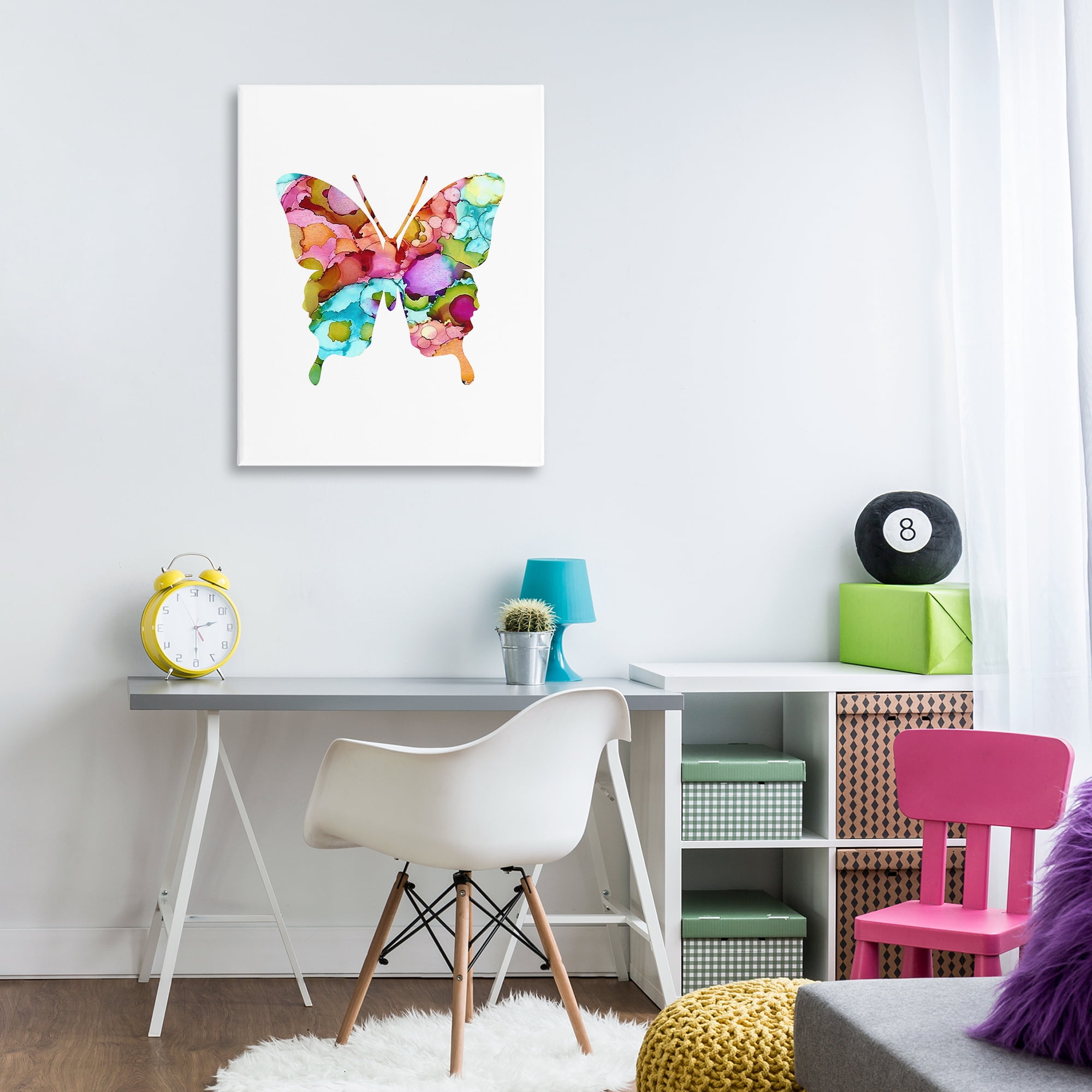 Stupell Industries Bold Patterned Butterfly Animals Painting Wrapped Canvas Art Print Wall Art, 30 x 40