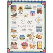 Bucket List Calendar 2026 – 12-Month Wall Calendar with Illustrated Pages, DIY-Friendly Design & Inspirational Daily Prompts, Motivational Home & Office Gift for Friends (Style B)