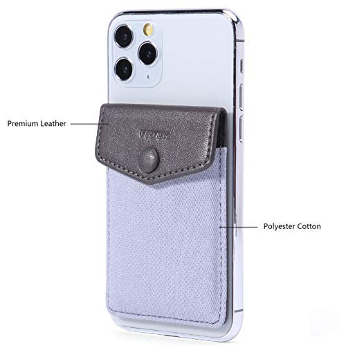 FRIFUN Card Holder for Back of Phone with snap Ultra-Slim Self Adhesive  Phone Wallet Stick on Cell Phone Android All Smartphones RFID Blocking  Sleeve