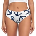 thumbnail image 1 of Fotbe Navy Blue Anchors Calzones Estampados para Mujer – Ropa Interior de Algodón, Cómoda, Suave y Elástica-Large, 1 of 6