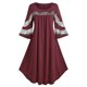 thumbnail image 1 of Vestido Talla Extra Bordado Patrón Trapecio Malla Rosegal  Vestidos casuales de talla grande, 1 of 5