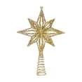 thumbnail image 2 of Christmas Tree Topper Adorno Hueco de Árbol Navideño Ornamento para Festividades Coronador Decorativo de Árbol Adecuado para Decoración Navideña Oficinas y Bares Estrella Dorada, 2 of 8