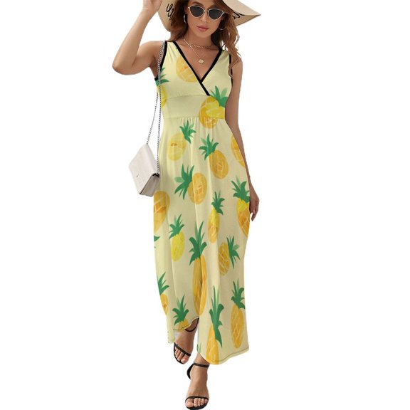 Lunarable Pineapple Art Sleeveless Dress Women's Summer Suit Dresses for Women 2025 Luxury Party Dress