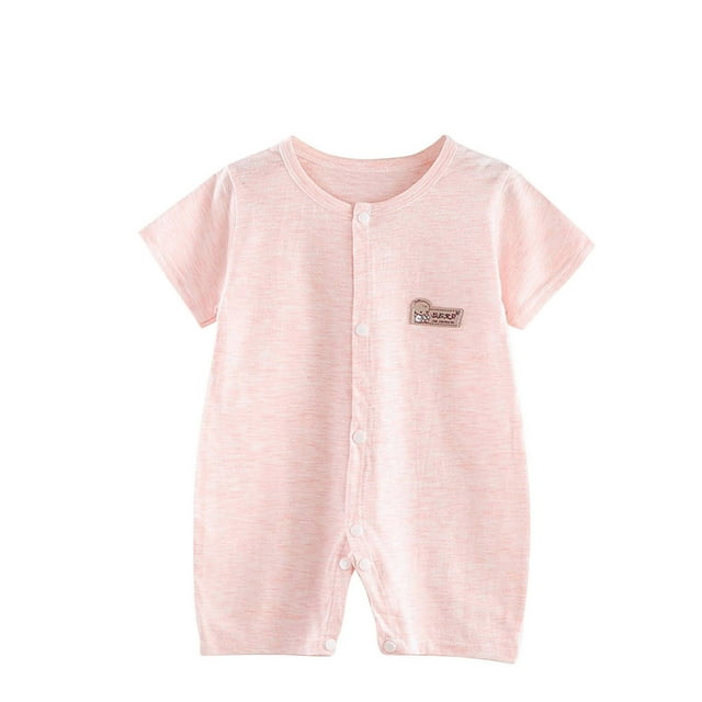 MeetoTime Baby Boys Girls Cotton Jumpsuits Printed Round Neck Short Sleeve Newborn Infant Rompers Baby Summer Clothes