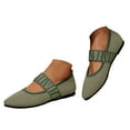 thumbnail image 3 of YLYL Women's Knit Ballet Flats Shoes Pointed Toe Casual Comfortable Office Work Dress Mary Jane Shoes, 3 of 9