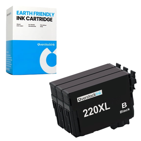 OverstockInk T220XL Ink Cartridges Black Compatible for Epson 220 220XL for Expression XP-424 (3 Black)