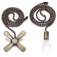 thumbnail image 1 of Cadena de extensión para ventilador de techo con bolas de cuentas, bombilla y cable., 1 of 8