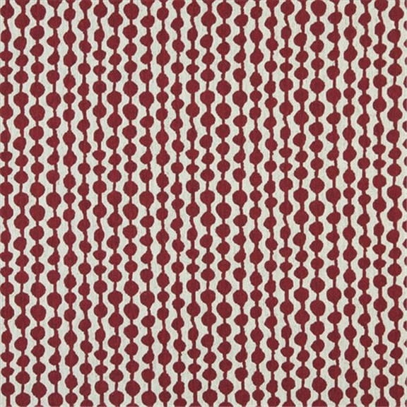 Designer Fabrics  54 in. Wide Red And Off White- Circle Striped- Designer Quality Upholstery Fabric