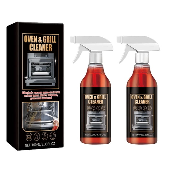 2PCS Oven and Grill Cleaner, Heavy Duty Degreasing Cleaner for Ovens, Barbecues, Grills, Burnt On Grease, Floors 100ml