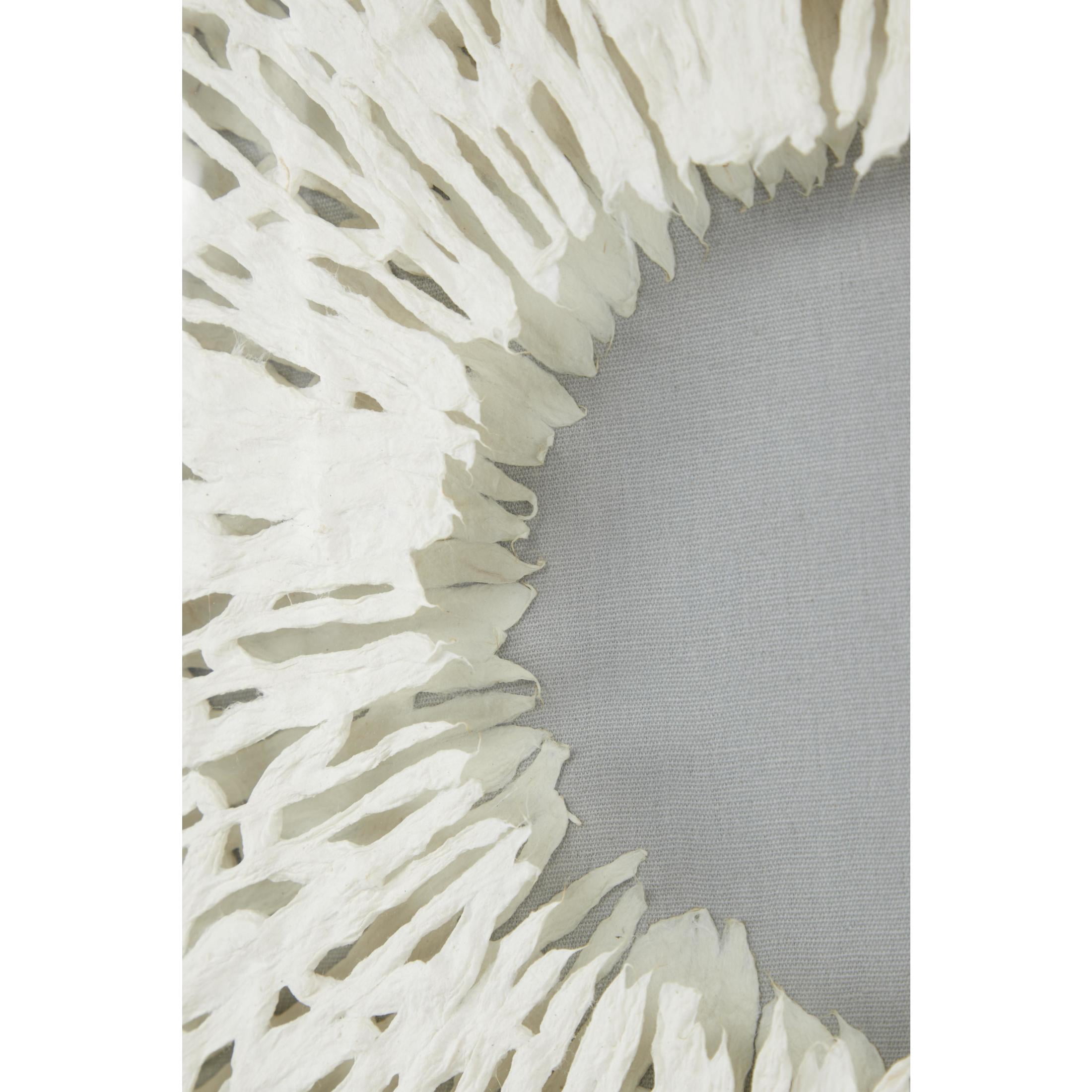 20" x 20" White Geometric Handmade 3D Circle Origami Shadow Box with Canvas Backing, by DecMode