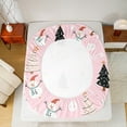 thumbnail image 5 of Manfei Kawaii Christmas Snowman Full Size Sheets,Xmas Tree Bed Sheets,Pink White Black Sheet Sets For Princess,Luxury Bedroom Decor,4 Pieces, 5 of 7