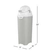 Foundations Tall Diaper Pail, Gray, 2-Pack