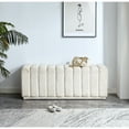 thumbnail image 3 of DeeHome Modern Dining Room Living Room Teddy Fabric Bench End of Bed Stool with Safety Hinge for Bedroom, Living Room, Entryway, White teddy., 3 of 9