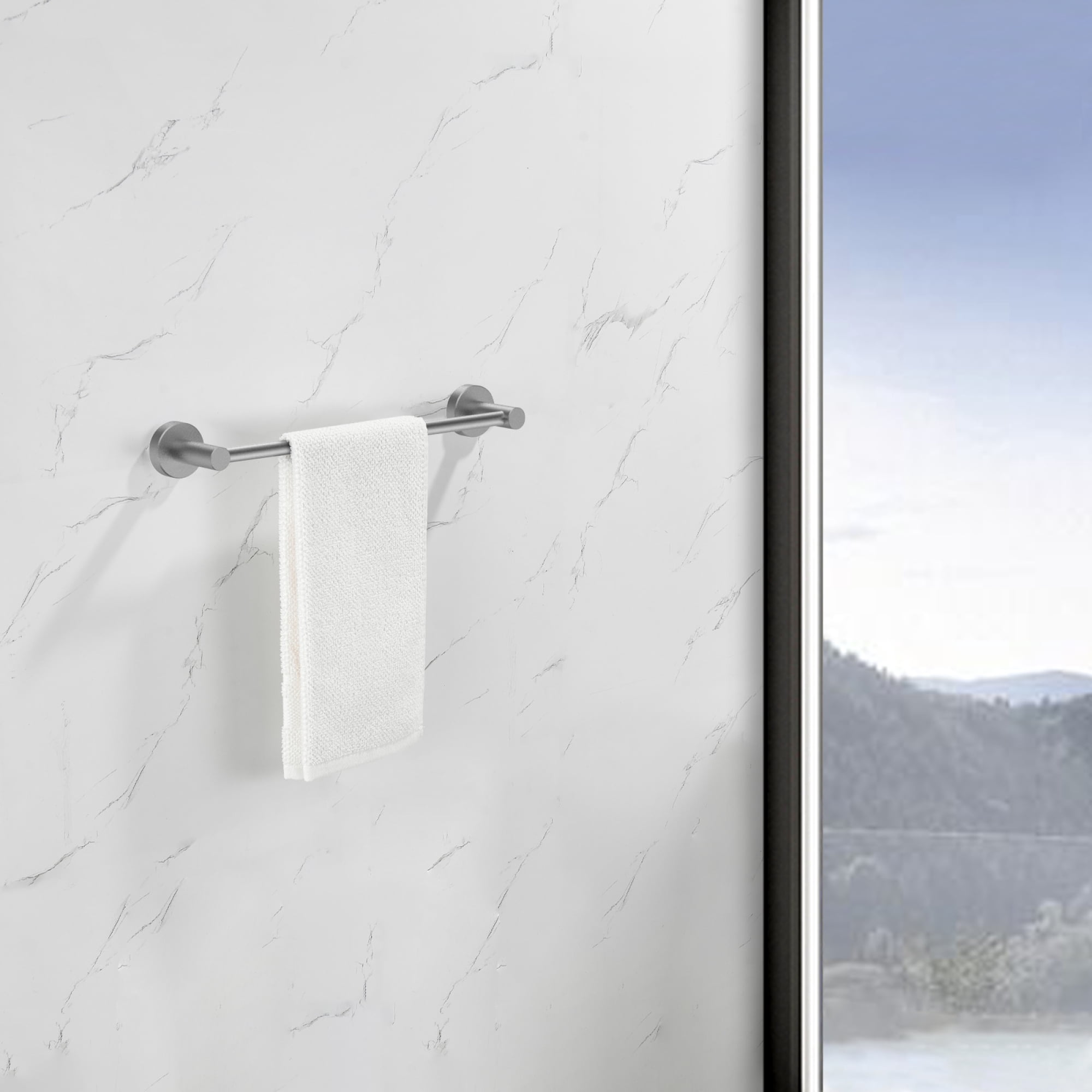 Bathroom Hardware Set, Thicken Space Aluminum 6 PCS Towel bar Set Wall Mounted