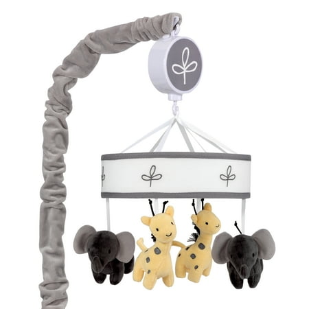 Lambs & Ivy Me & Mama Musical Baby Crib Mobile - Gray, White, Animals, (Best Mobile For Me)