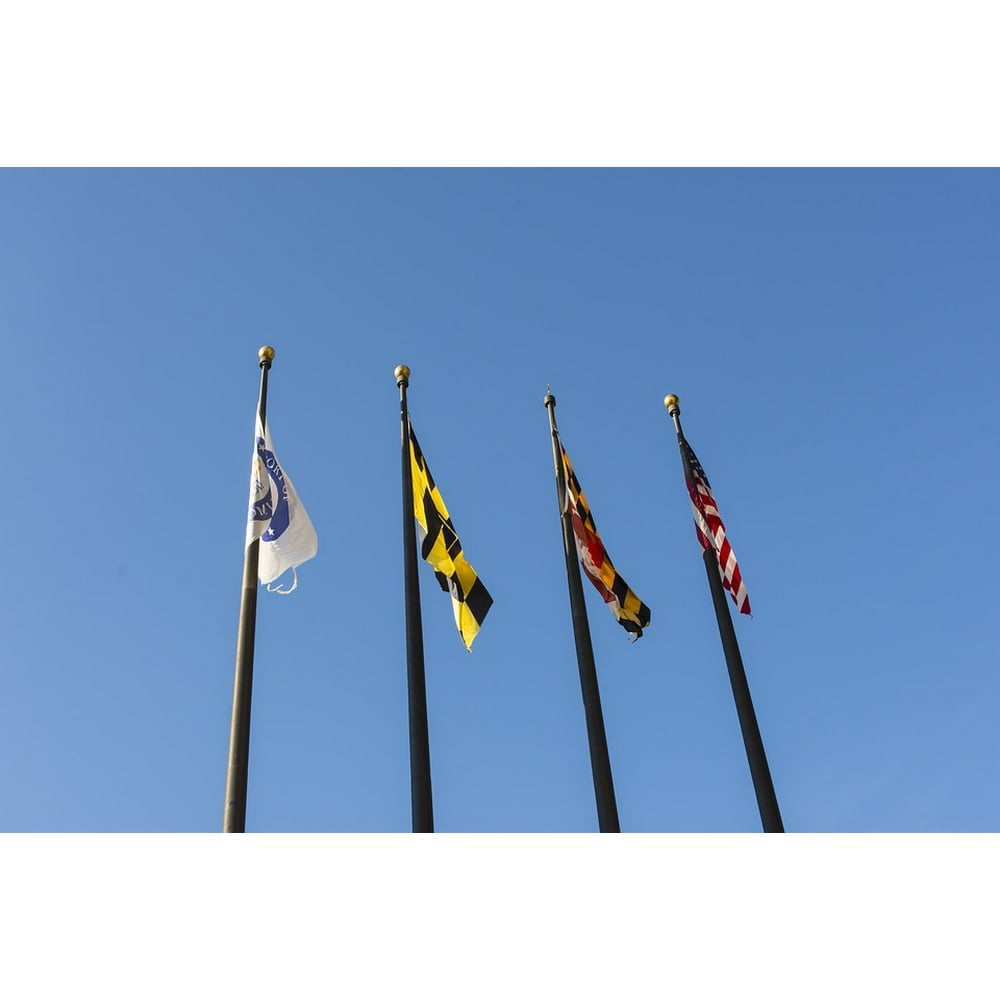 Flags Poles State Maryland-12 Inch BY 18 Inch Laminated Poster With