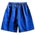 thumbnail image 3 of Diufon Summer Casual Mens Shorts Solid Color Lightweight Shorts Elastic Waist Drawstring Shorts, 3 of 3