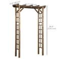 thumbnail image 3 of Outsunny 85" Wooden Garden Arbour, Outdoor Garden Arch Trellis, Carbonized, 3 of 10