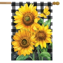 Briarwood Lane Checkered Sunflowers Summer House Flag