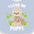 thumbnail image 4 of Inktastic Cute Sloth I Love My Poppi with Green Leaves Boys or Girls Baby Bib, 4 of 4