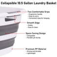 thumbnail image 6 of 40L (10.8 gallon) Collapsible Plastic Laundry Basket-Foldable Pop Up Storage Container/Organizer-Portable Washing Tub-Space Saving Hamper (Rectangular, Gray), 6 of 8