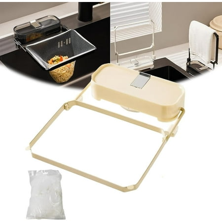 

Rotatable Kitchen Sink Filter Residue Filter with 100 Filter Mesh Bags Suction Cup Kitchen Sink Filter Rack Versatile Space Saving Foldable Drain Rack.