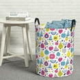 thumbnail image 5 of Picia Doodle Fruits Large Laundry Basket, Waterproof, Freestanding Laundry Hamper, Collapsible Tall Clothes Hamper with Extended Handles-Small, 5 of 8
